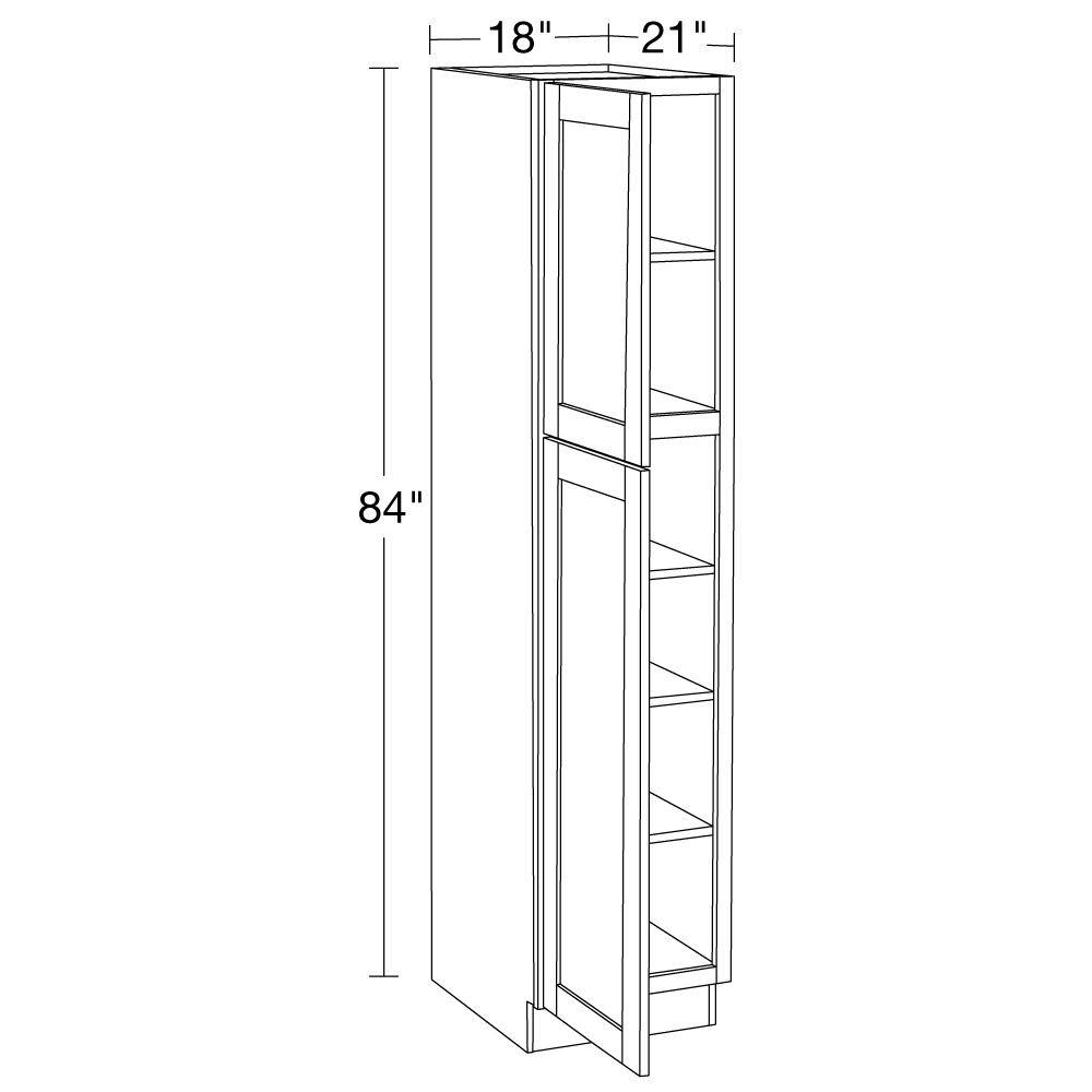 Home Decorators Collection Washington Vessel Blue Plywood Shaker Stock Assembled Bath Kitchen Cabinet Vanity Soft Close Lft 18 in. x 84 in. x21 in. VLC182184L-WVB