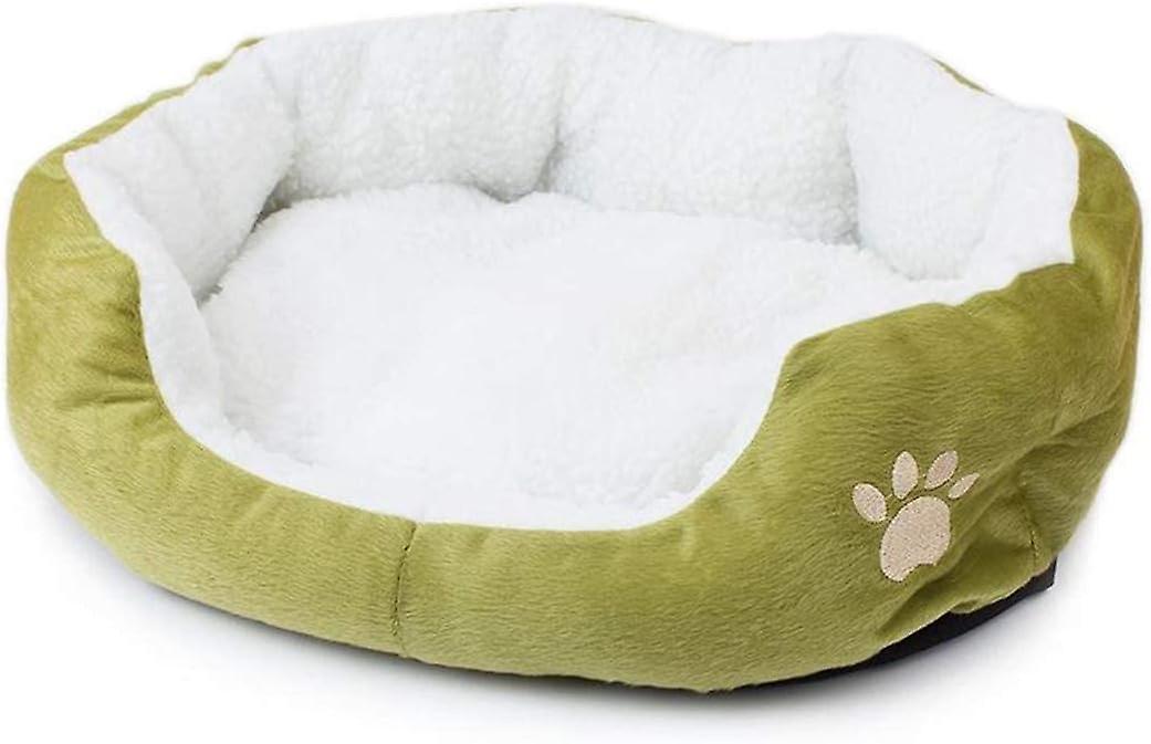 Pet Bed For Cats And Small Medium Dogs Basket With Round Or Oval Cushion Donut Shape Nesting Pet Bed，grass Green，60 * 50，a