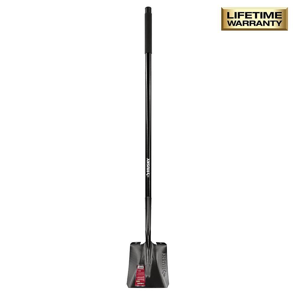 Husky 47 in. L Fiberglass Handle Carbon Steel Transfer Shovel with Grip 77417-948