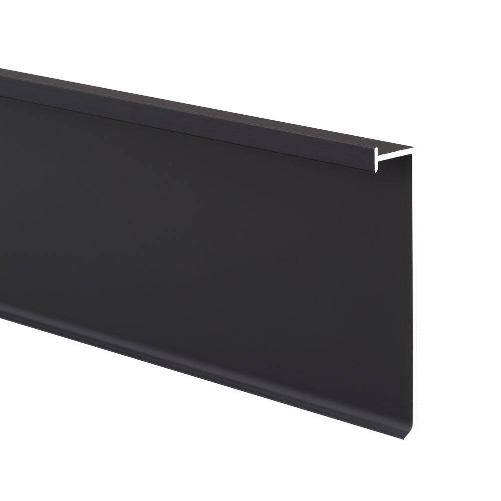 EMAC Novorodapie Eclipse Matt Black 916 in. x 4 in. x 98-12 in. Aluminum Tile Edging Trim NRECAL15100NM