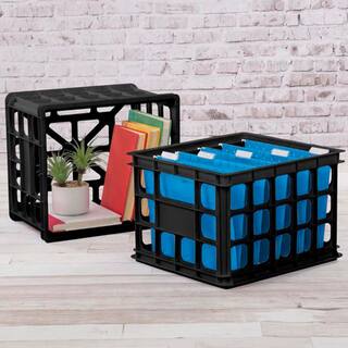 Sterilite Plastic Black Storage Box Milk Crate Containers Home (6 Pack) 16929006 6 x 16929006