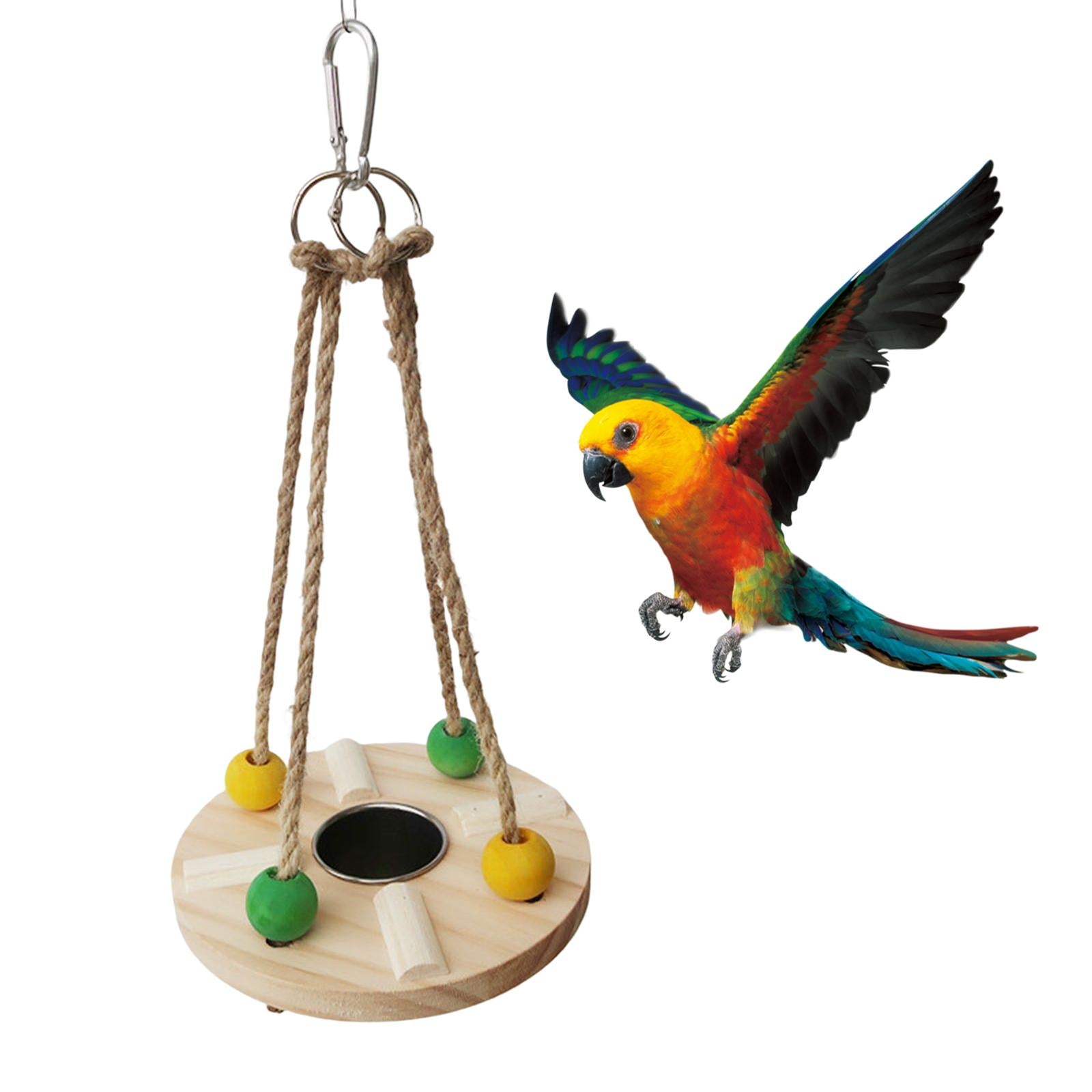 Bird Toys， Parrot Toys Chicken Coop Toys Birds Parrots Perch Cage Decor Handmade Pet Supplies Bird Parrot Toys for Medium Small Finches Bird Round