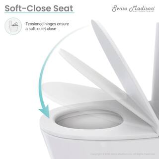 Swiss Madison St. Tropez 1-Piece 1.11.6 GPF Dual Flush Elongated Toilet in Glossy White Seat Included SM-1T254