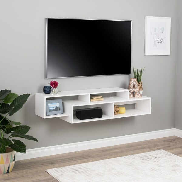 Prepac Modern Wall Mounted Media Console and Storage Shelf - 58