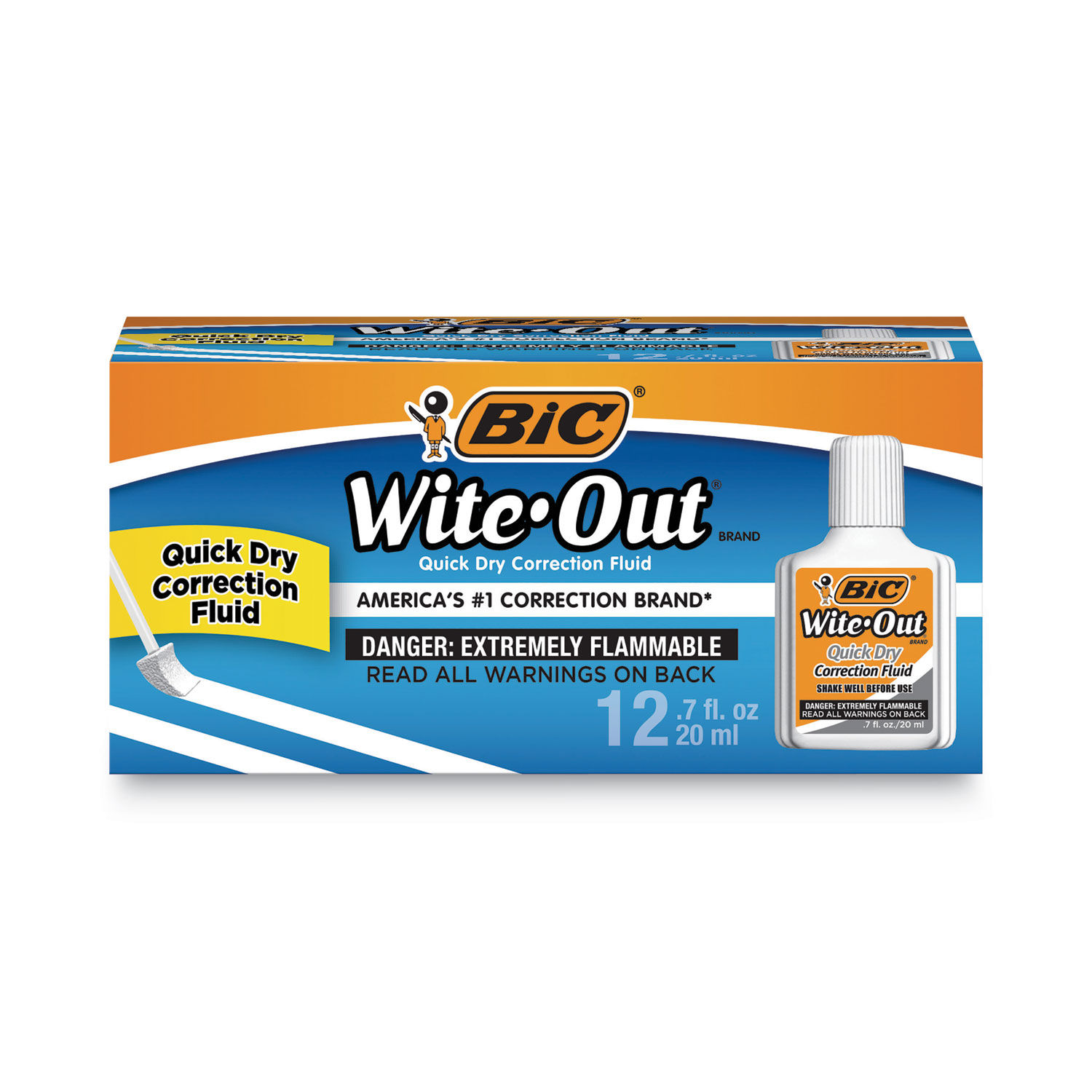 Wite-Out Quick Dry Correction Fluid by BICandreg; BICWOFQD12WE