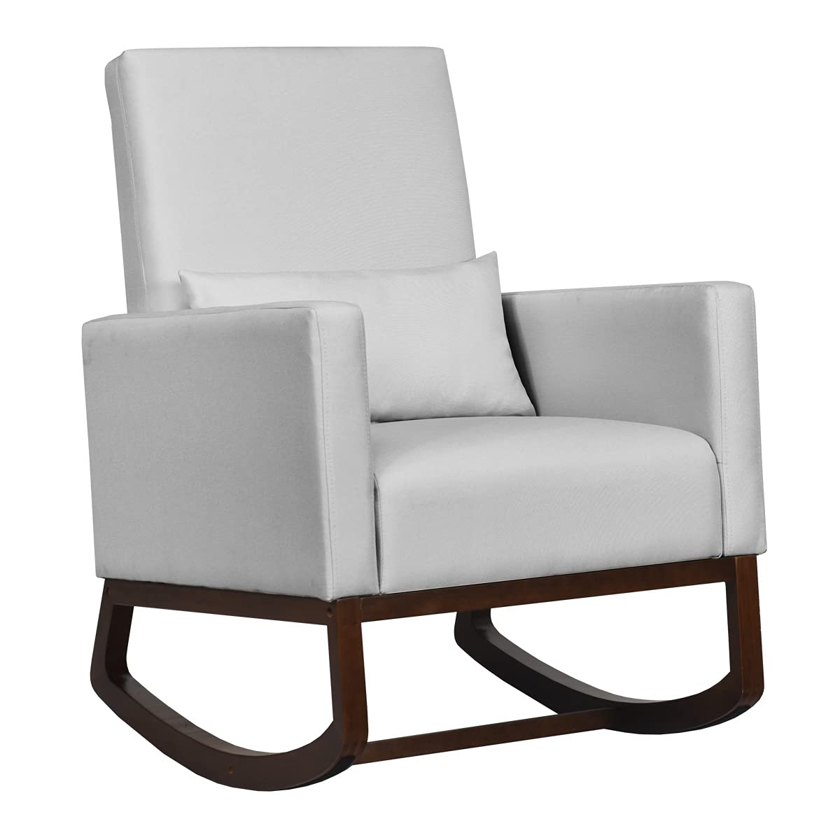 Giantex Upholstered Rocking Chair, Modern High Back Armchair