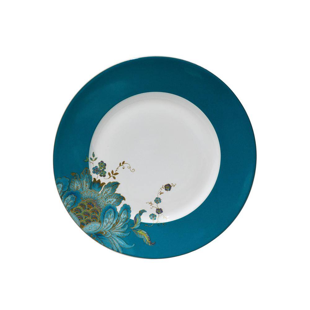 222 Fifth Eliza 16-Piece Casual Teal Porcelain Dinnerware Set (Service for 4) 1014TL803L1G97