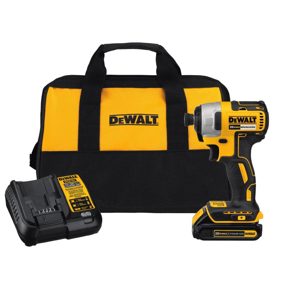 DEWALT 20 V MAX 1/4-in Brushless Impact Driver Kit DCF787C1 from DEWALT