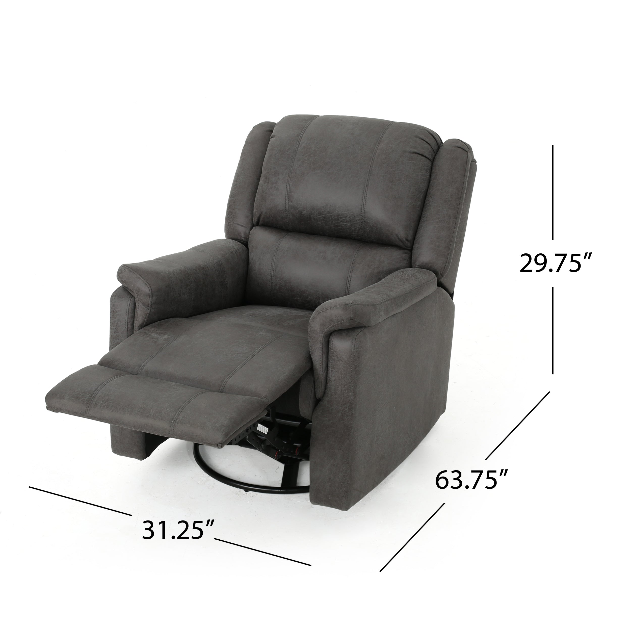 Jemma Tufted Slate Microfiber Swivel Gliding Recliner