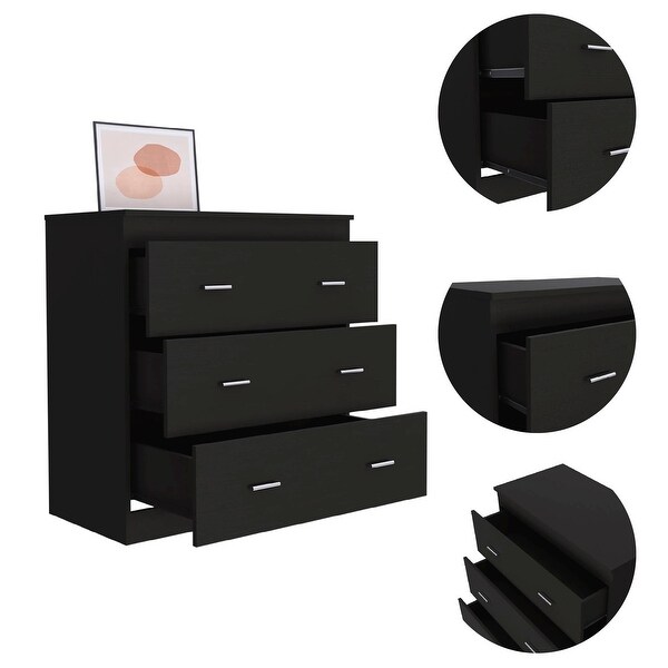 Minimalist Style 3-Drawer Rectangle Dresser for Bedroom， Superior Top， Modern Storage Dressers Organizer for Living Room - - 37828127