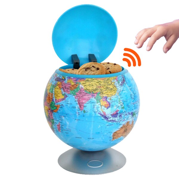 100% Touchless Motion Sensor Cookie Jar - Global Map