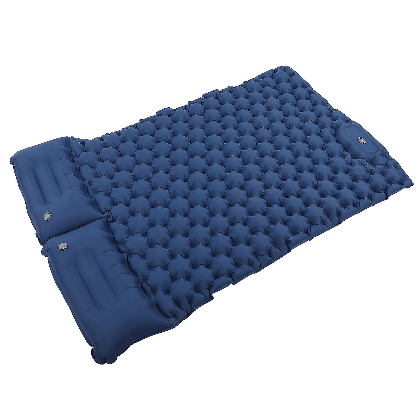 Double Camping Pads Foldable Lightweight Self Inflating Camping Mat For Hiking Backpacking Travel Self Drivingblue