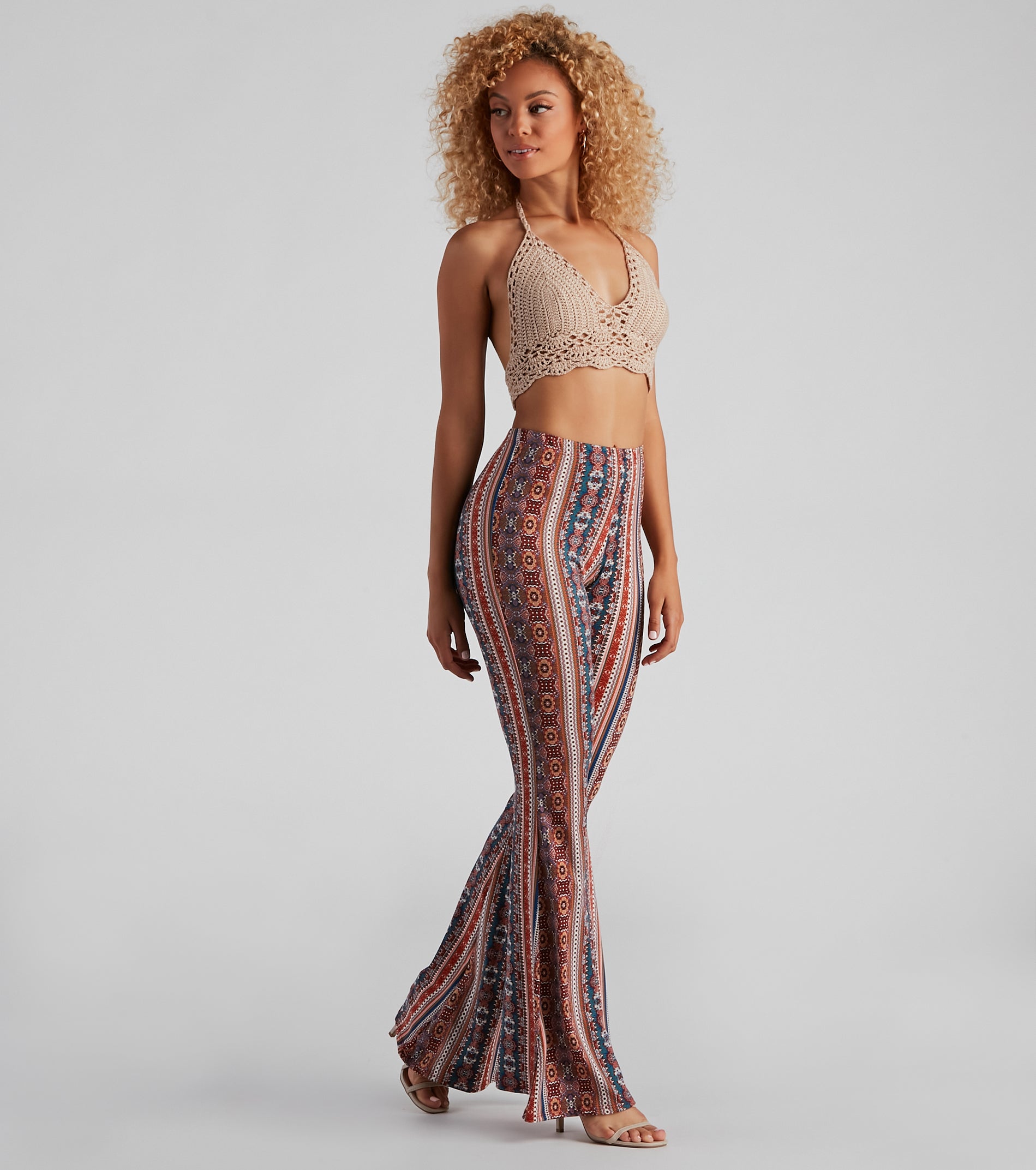 Bohemian Daze Medallion Print Flare Pants