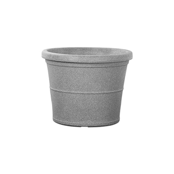 23.2 inch (59 cm) Duro No. 60 Stone Finish Round Rotomoulded Plastic Planter (Grey)