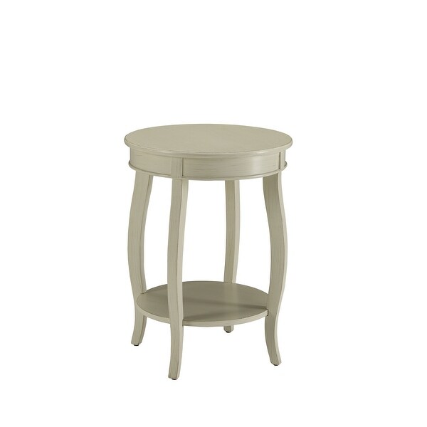 Aberta Side Table with Solid Wood Round Leg Table and Shelf