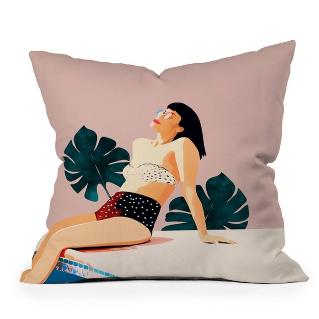 Oranges This Sunday Outdoor Throw Pillow Pink Deny Designs