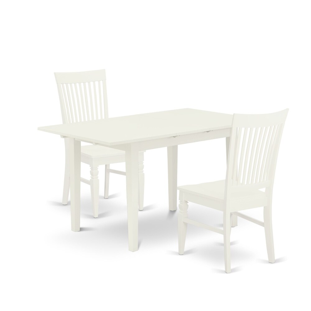 East West Furniture Dining Table Set Includes a Rectangle Wooden Table and Dining Chairs (Pieces and Finish Color Options)