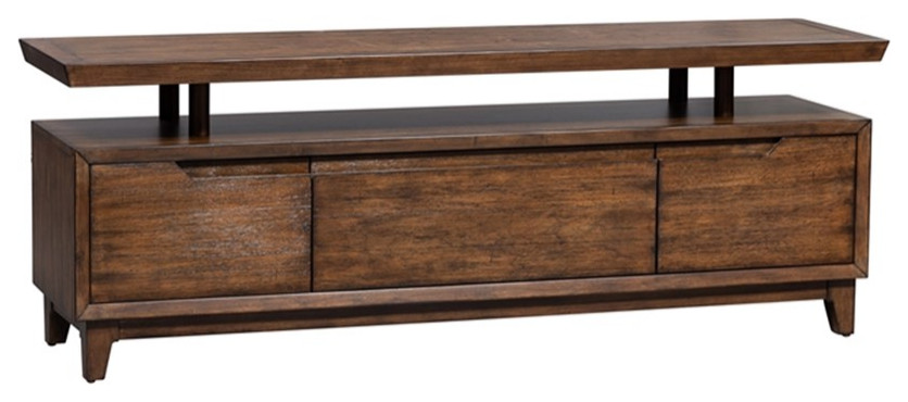 Ventura Blvd Dark Brown TV Console   Transitional   Entertainment Centers And Tv Stands   by Homesquare  Houzz