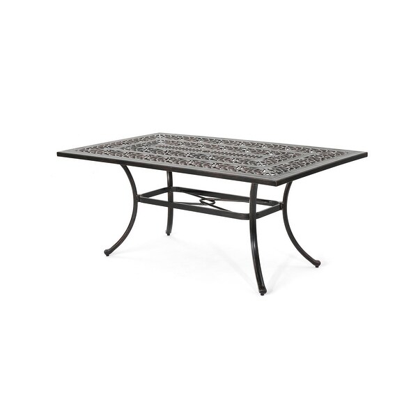 Tucson Outdoor Rectangular Cast Aluminum Dining Table by Christopher Knight Home