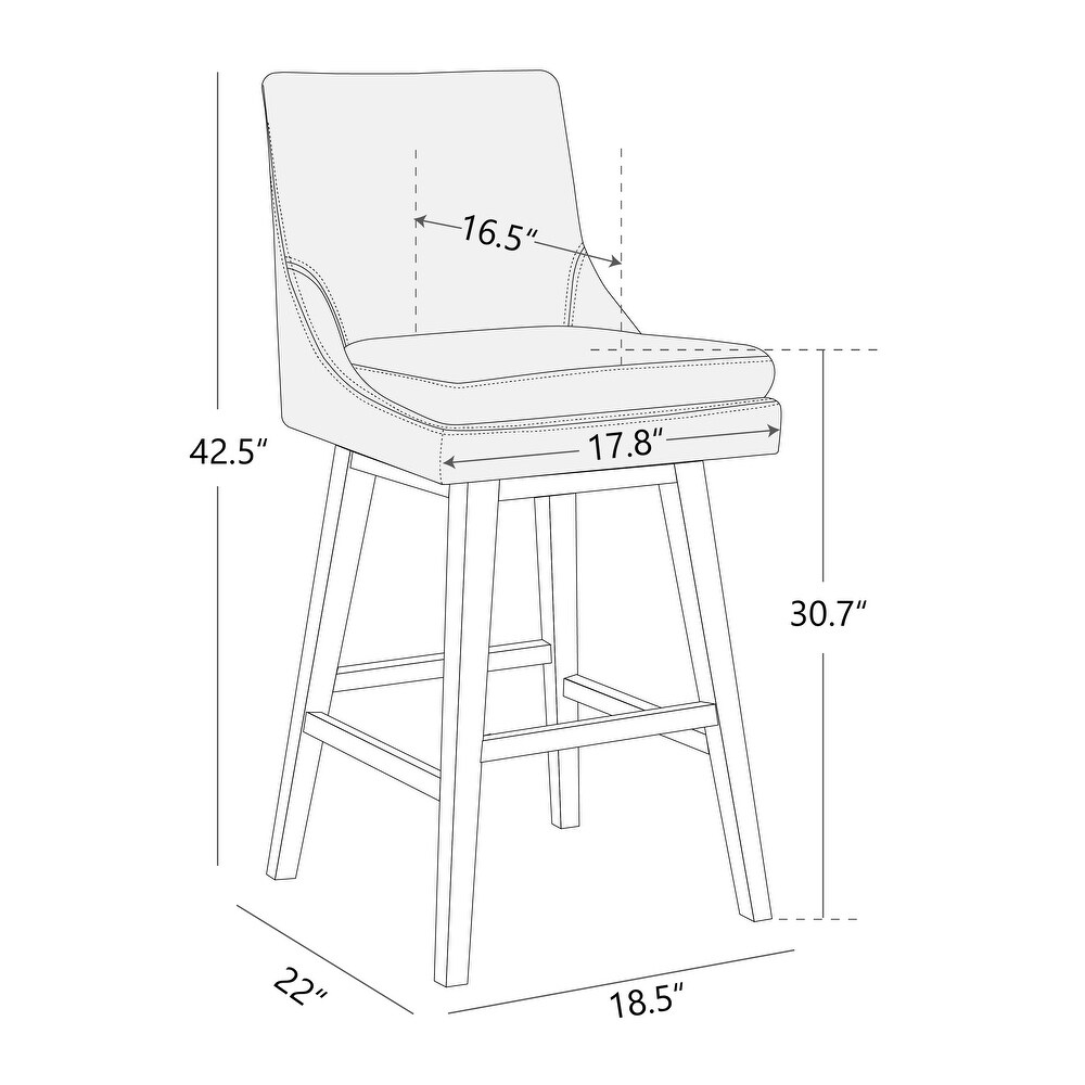 Luca Counter Height Swivel Barstool Set of 2