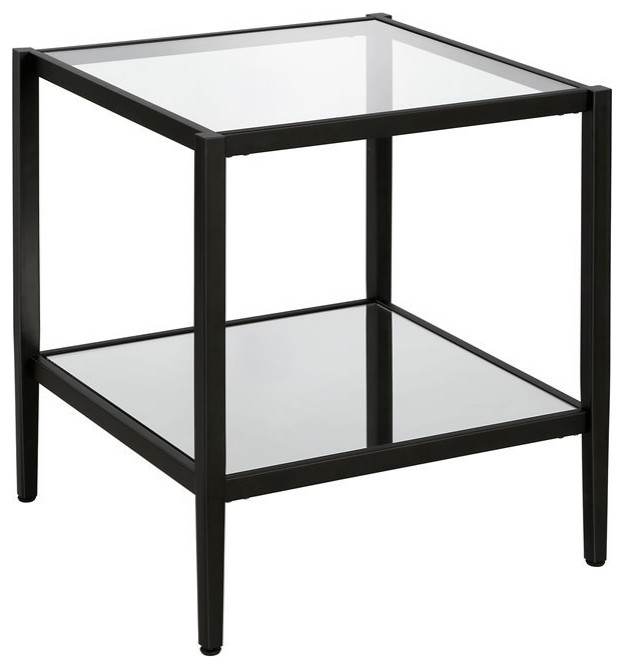 Henn ampHart 20 quotBlackened Bronze Metal/Glass Side Table   Transitional   Side Tables And End Tables   by Homesquare  Houzz