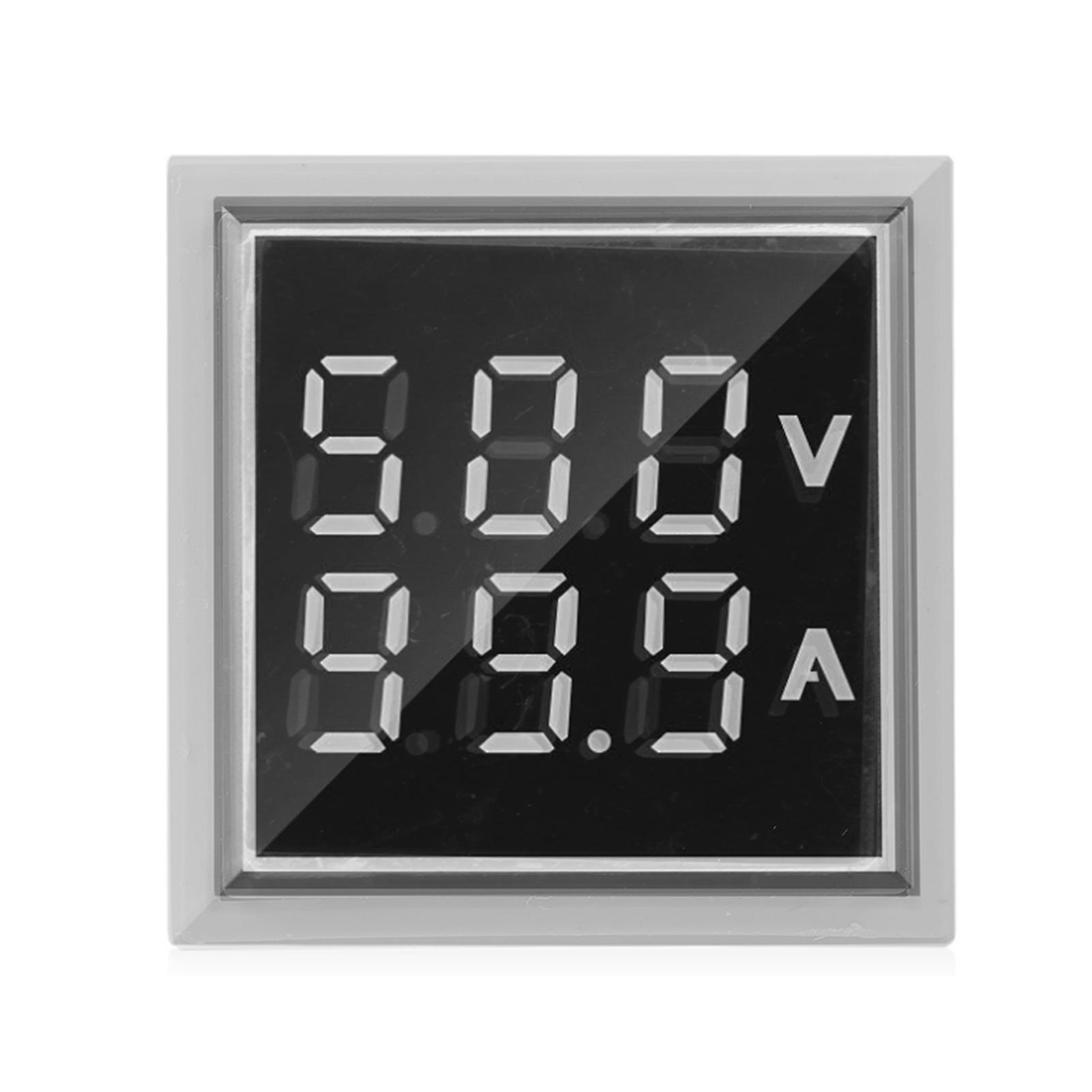 Led Digital Display Ac Voltage Current Meter Indicator 22mm 0-100a Meter Indicator (white)