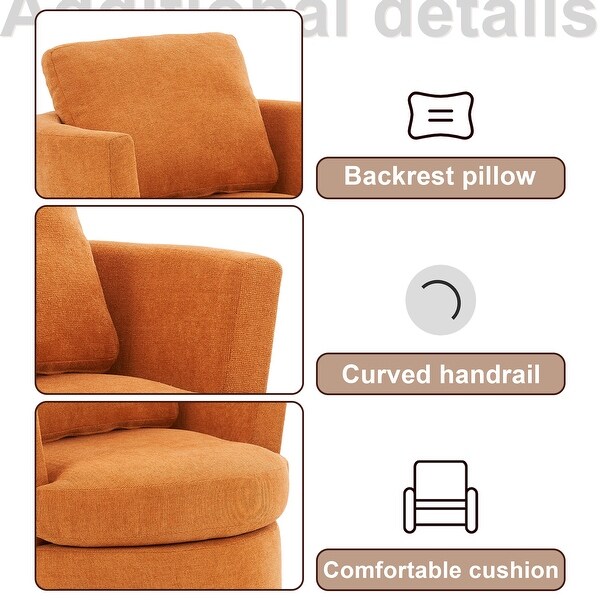 Swivel Barrel Chair，Comfy Round Accent Sofa Chair for Living Room，360 Degree Swivel Barrel Club Chair