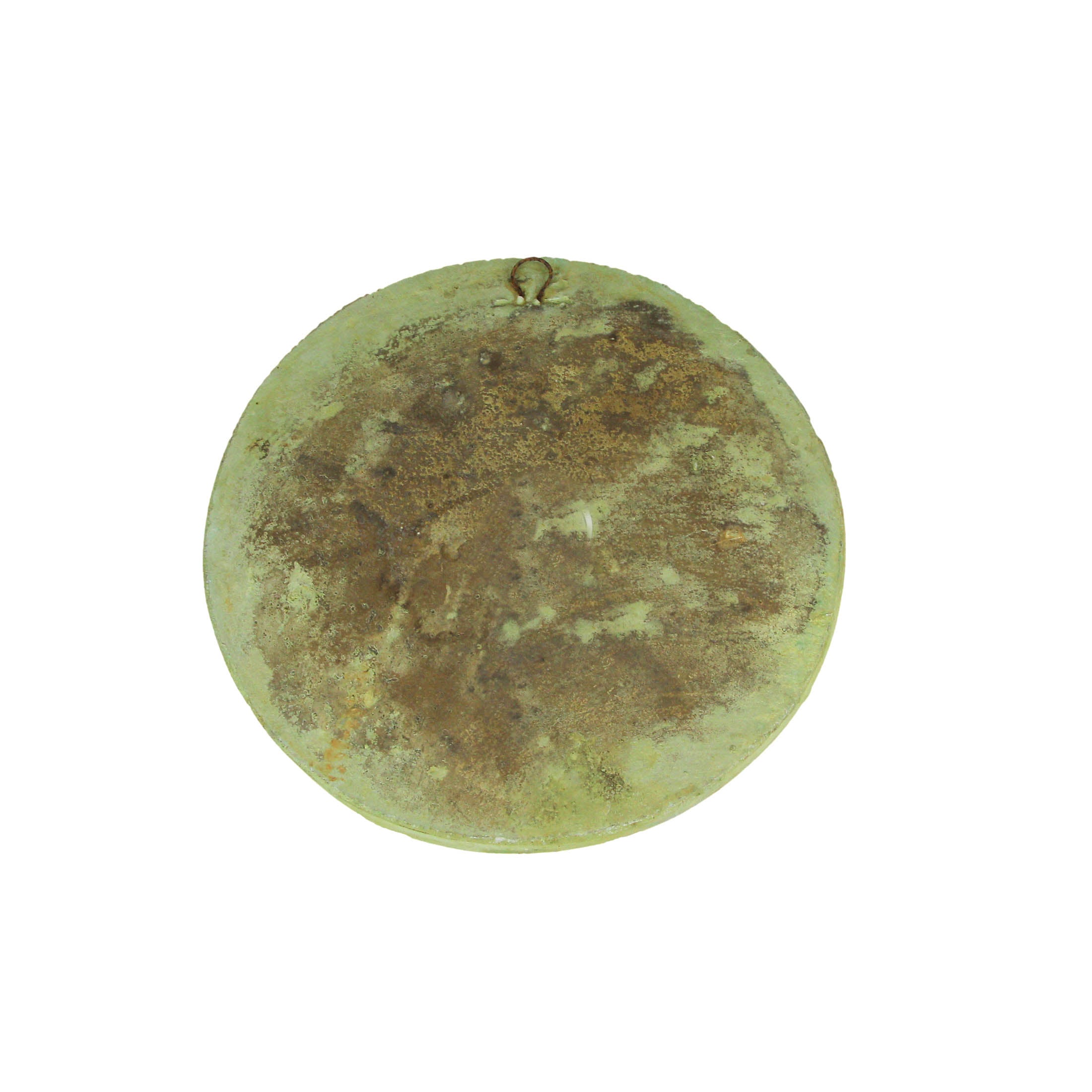 Things2Die4 Celestial Moon and Stars Design Verdigris Finish Round Cement Step Stone 10 Inch