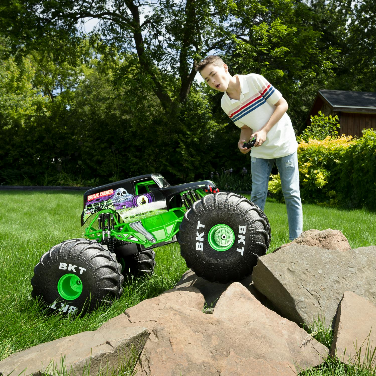 Monster Jam Official Mega Grave Digger AllTerrain Remote Control Monster Truck with Lights 1: 6 Scale Kids Toys for Boys  Crowdfused