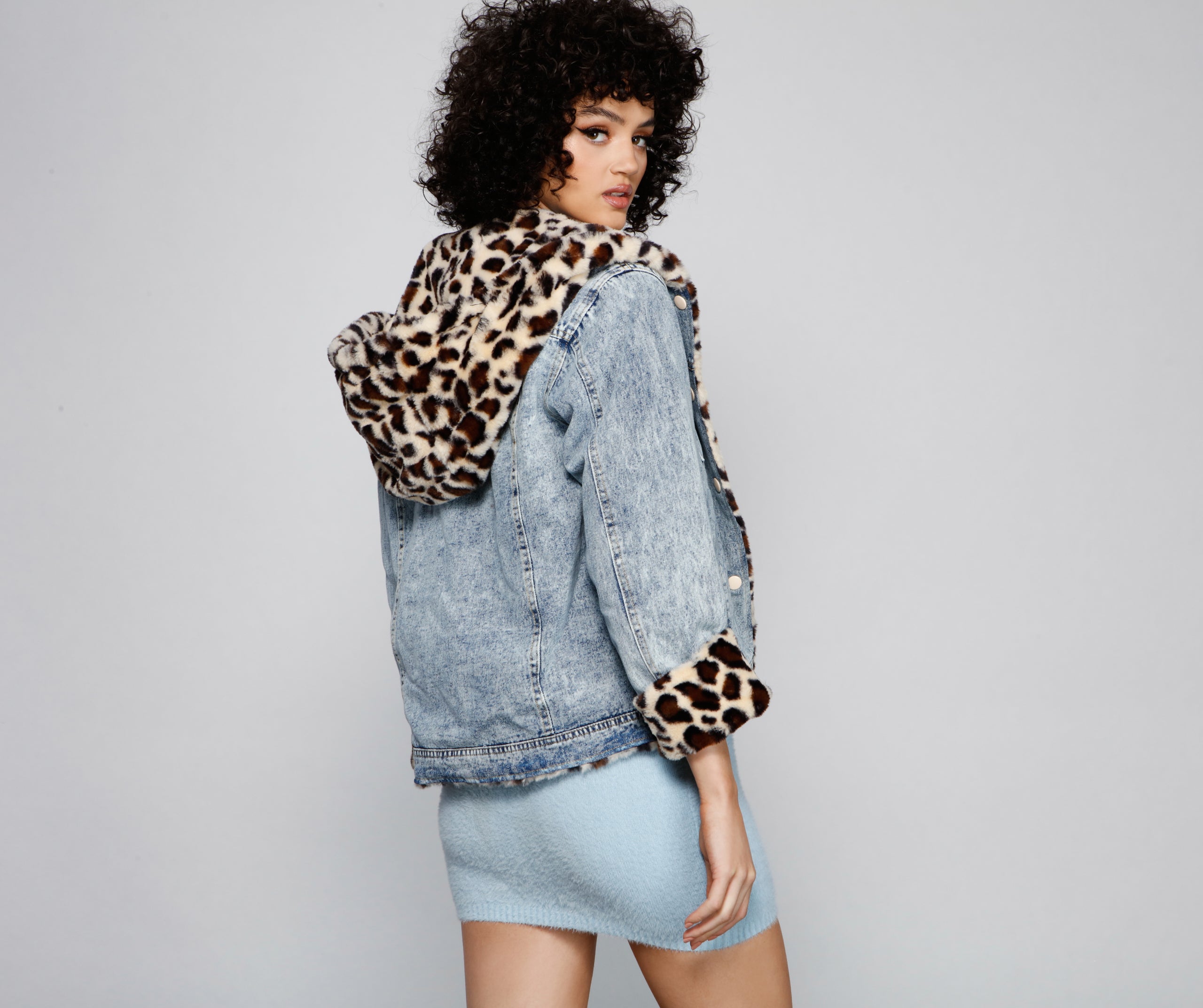 So Sassy Faux Fur Denim Jacket