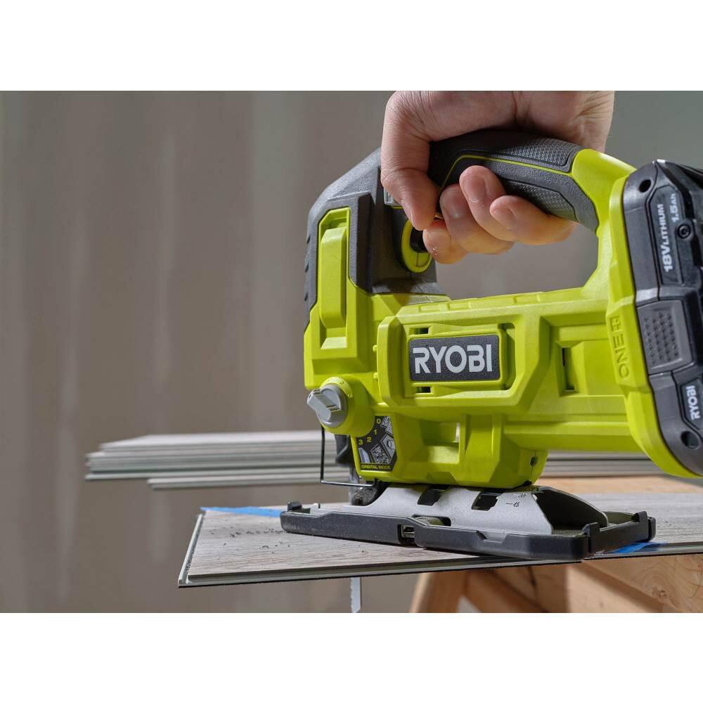 RYOBI ONE+ 18V 18-Gauge Cordless AirStrike Brad Nailer with Cordless Jig Saw P321-PCL525B