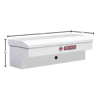 Weather Guard 41 in. White Steel Short Lo- Side Truck Tool Box 185-3-03