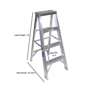 Werner 4 ft. Aluminum Step Ladder with 375 lb. Load Capacity Type IAA Duty Rating 404