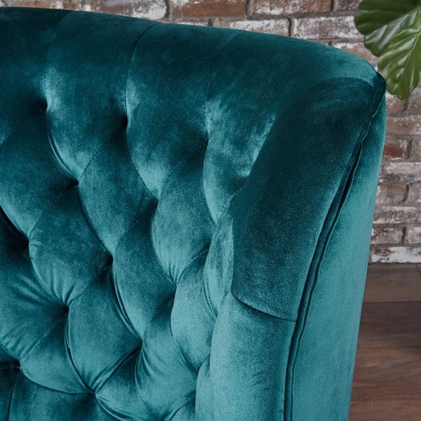 Tomlin Nailhead Velvet Club Chair by Christopher Knight Home