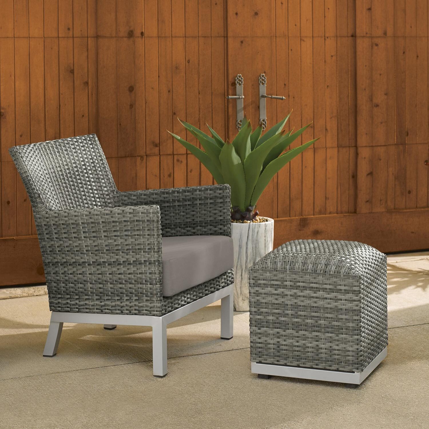 Argento 2 Piece Wicker Patio Seating Set W/ Ottoman By Oxford Garden