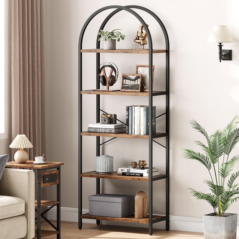 5 Tier Bookcase Arched Display Racks