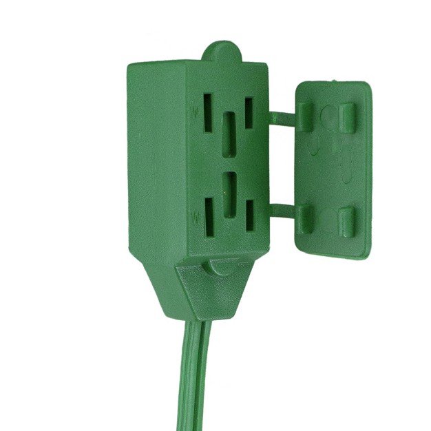 Northlight 9 x27 Green Indoor Power Extension Cord With 3 outlets And Safety Lock