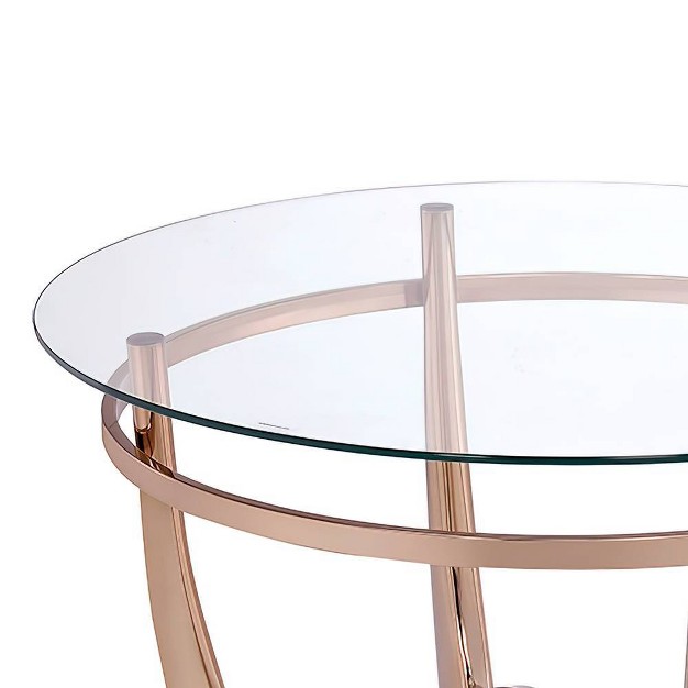 Orlando Li Coffee Table Champagne clear Glass Acme Furniture