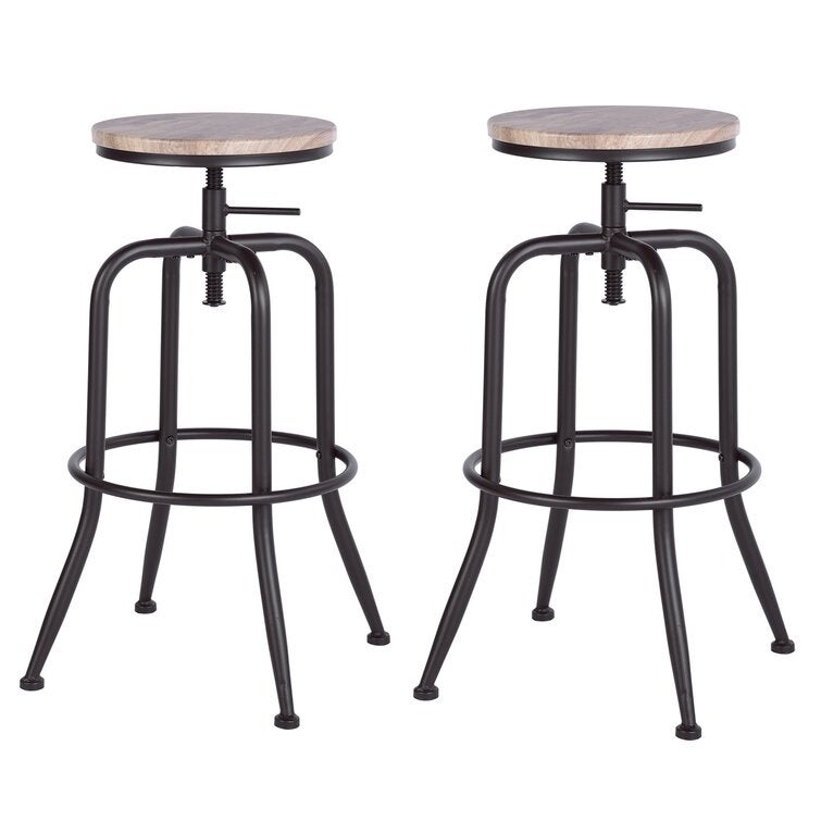 Swivel Lifting Height Bar Stool (Set of 2) - N/A