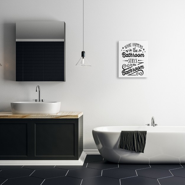 Stupell Industries What Happens In Bathroom Canvas Wall Art