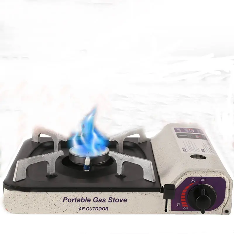 Outdoor Built In Butane Gas Combustion Single Burner Camping Ultra Thin Energy Saving Furnace