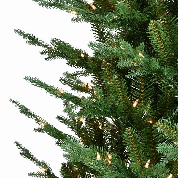 Puleo International 7.5 ft. PreLit Boulderwood Artificial Spruce Tree