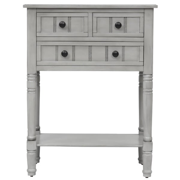 Console Table with Three Storage Drawers