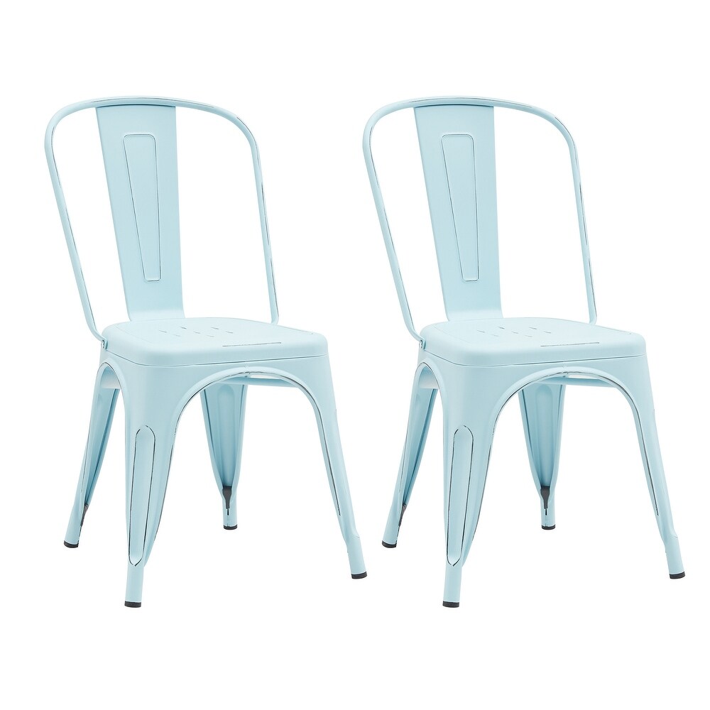 Williston (Set of 4 and 2) Indoor Outdoor Metal Stackable Dining Side Chairs