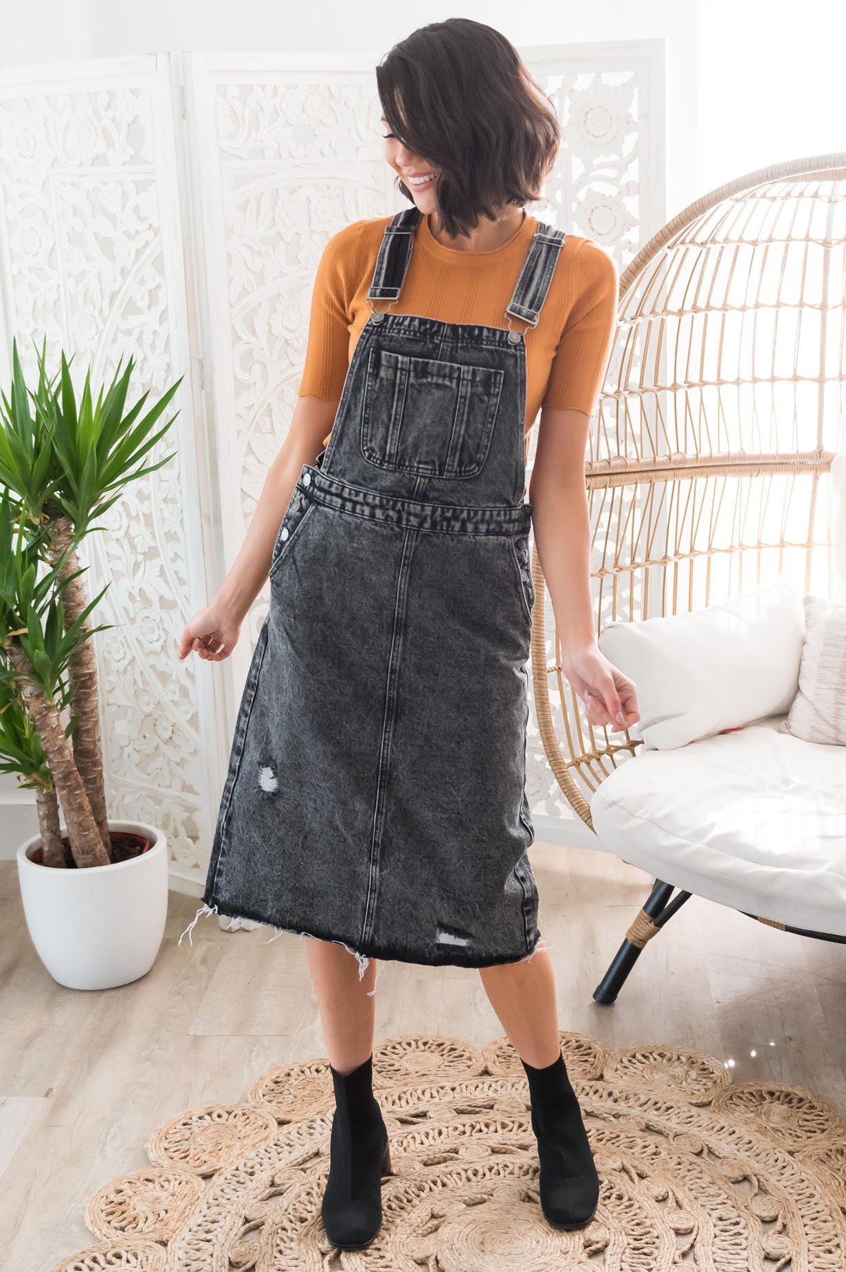 The Leondra Modest Overall Dress