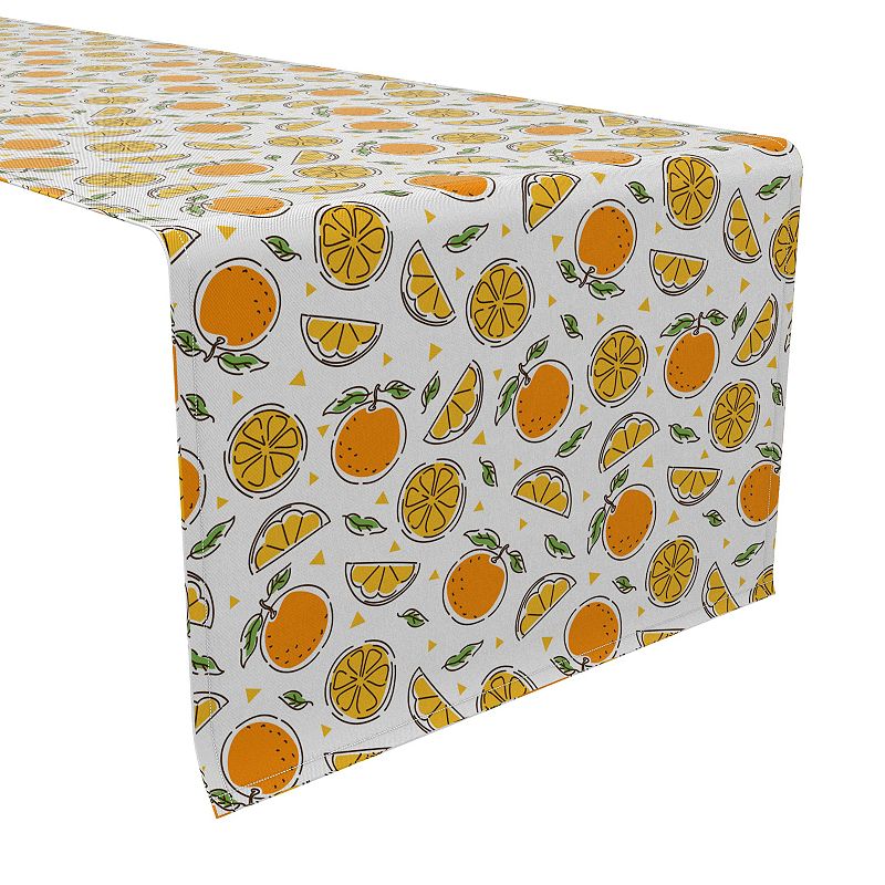 Table Runner， 100% Cotton， 16x72， Juicy Tangerines