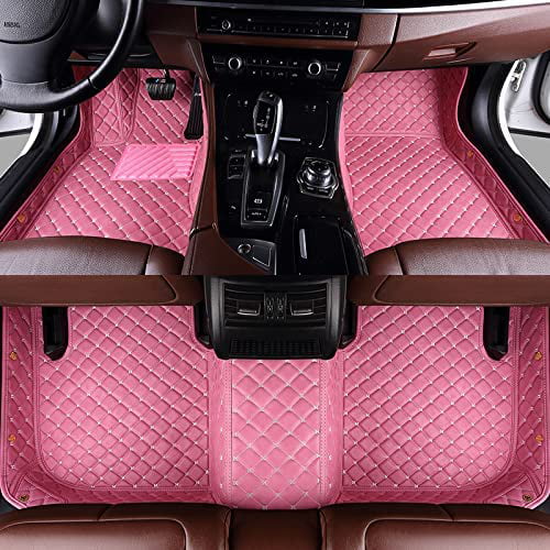 eing Custom Making Car Floor Mats for 95% Sedan SUV Sports All Weather Car Full Coverage Cute Men Women Pads Protection Non-Slip Leather Floor Liners Heavy Duty Car Floor Cushion，Single Layer Pink