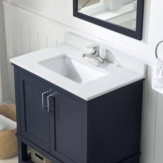 Home Decorators Collection Tupelo 30 in. W Bath Vanity in Midnight Blue with Vanity Top in White with White Basin Tupelo 30MB