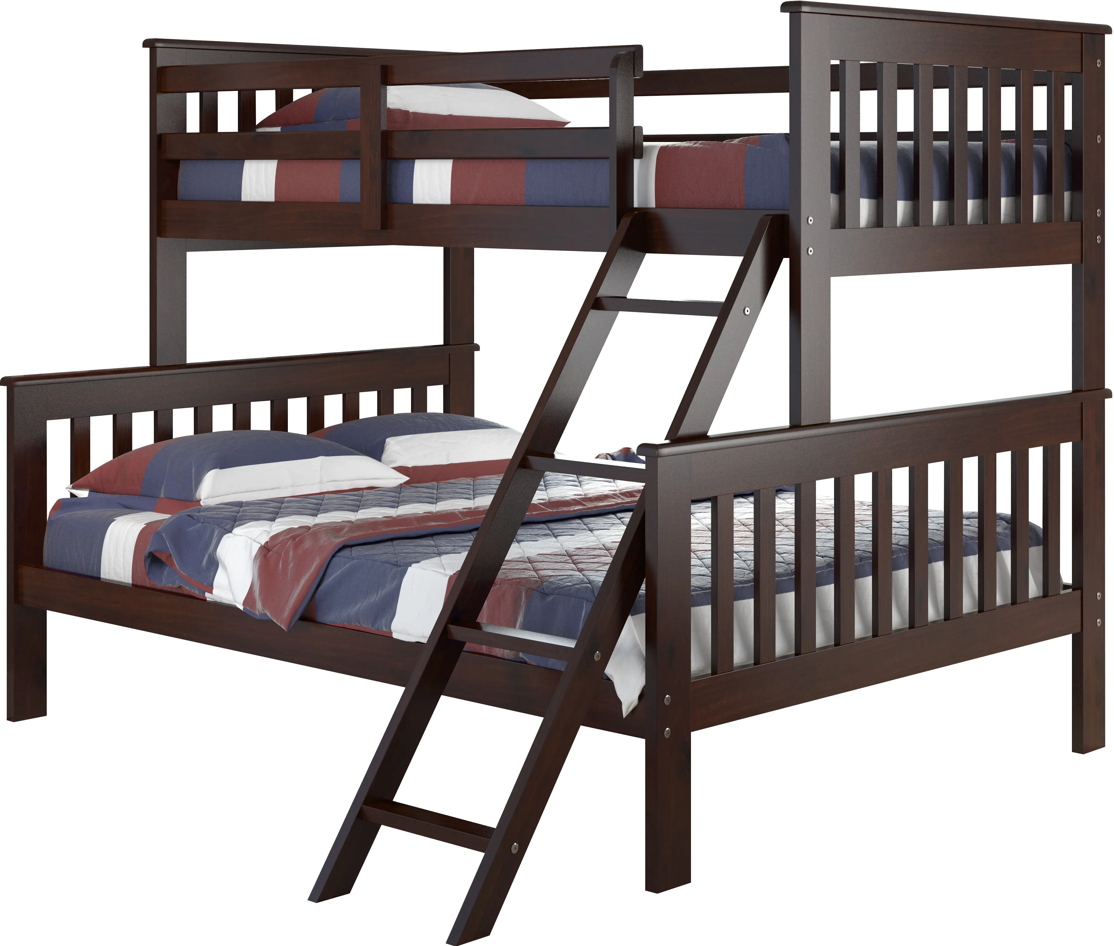 Cappuccino Brown Twin over Full Bunk Bed - Arts and Crafts