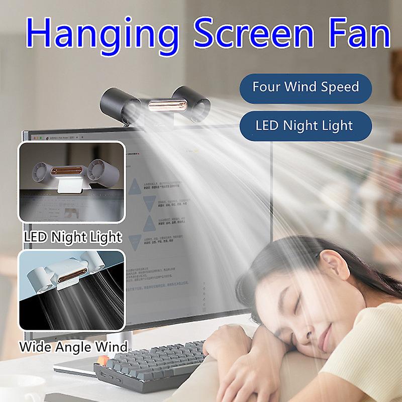 Portable Air Conditioner Bladeless Usb Rechargeable Electric Fan Strong Hanging Screen Quiet Fan For Home Office Computer Desk